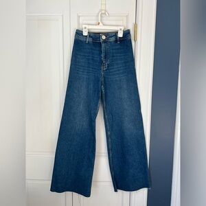 Zara Marine Straight Wide Leg Jeans